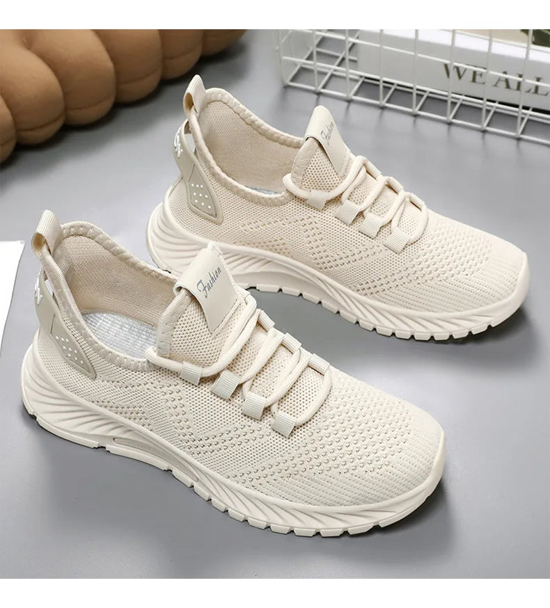 2025 Women's Shoes Summer Women's Shoes Flying woven casual shoes Comfortable breathable women's sneakers - AMULET RING STORE