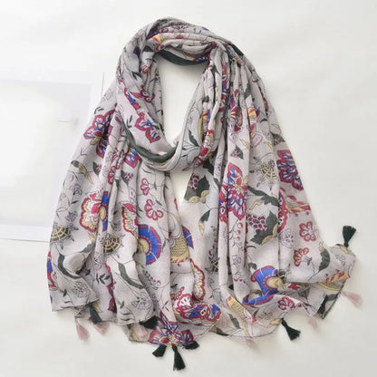 Luxury Brand Scarf For Woman Soft Cotton Shawl Wrap Tassel Viscose Muslim Woman Hijab Boho Beach Towel Female Bandana Headscarf - AMULET RING STORE