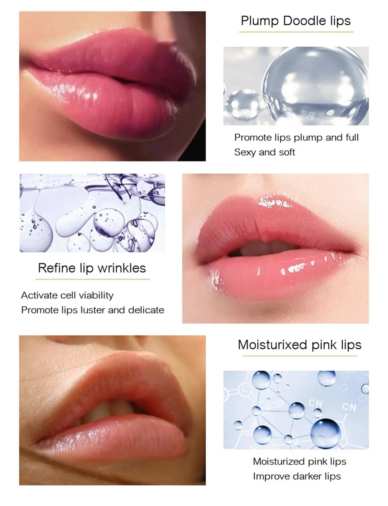 Instant Lip Plumping Essential Oil Nourishing Antiwrinkle Moisturising Sexy Lip Care Ultimate Plumping Lip Gloss Serum Cosmetics - AMULET RING STORE