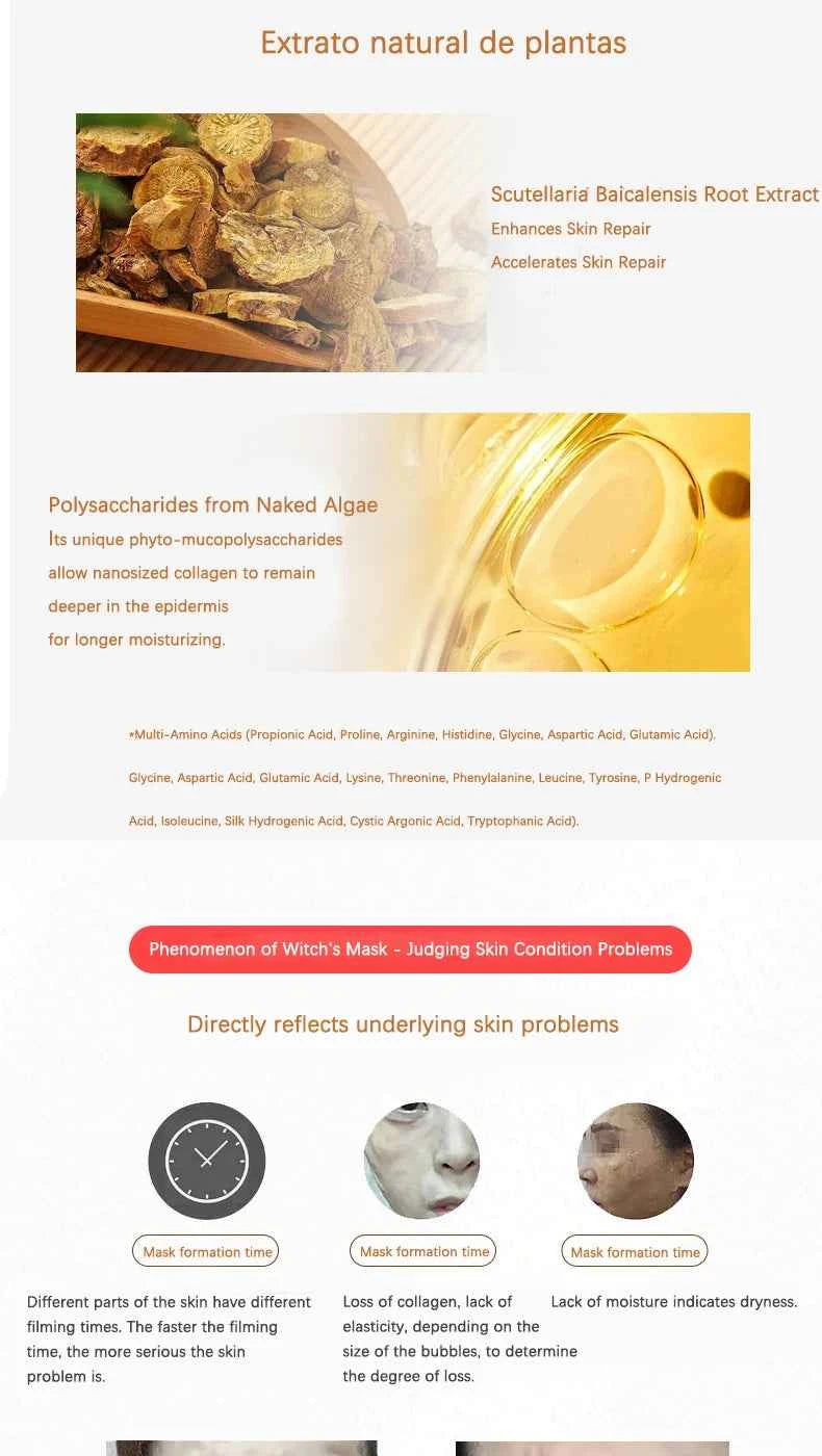 Collagen Hyaluronic Acid Face Mask DIY Hyaluronic acid V Face Lifting Firming Whitening Mask Fine Lines Anti-wrinkle Skin Care