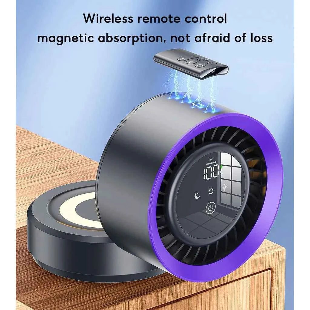 Eary Wall-mounted Fan Punch-free Foldable Fast Charging Desktop Fan With Night Light Magnetic Remote Control Air Conditioner Fan