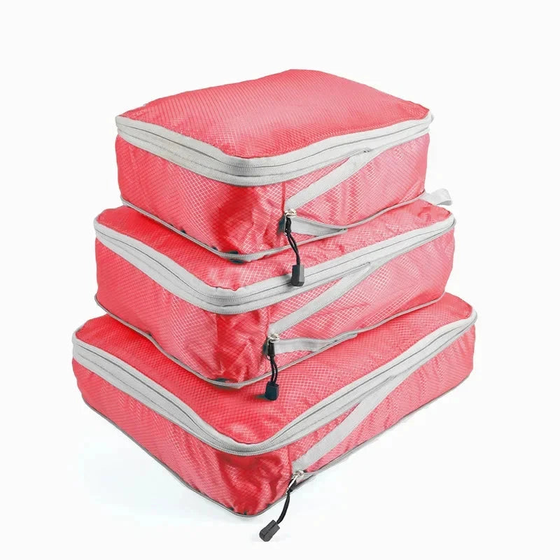 Travel Compression Packing Cubes Suitcase Luggage Organizer Set Zipper Foldable Storage Bag for Clothes Shoes Travel Accessories - AMULET RING STORE