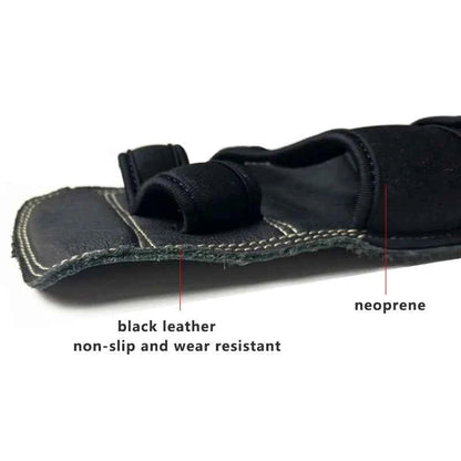 Leather Weightlifting Training Weight Lifting Gloves, Bar Grip, Barbell Straps, Hand Protection, 1Pair