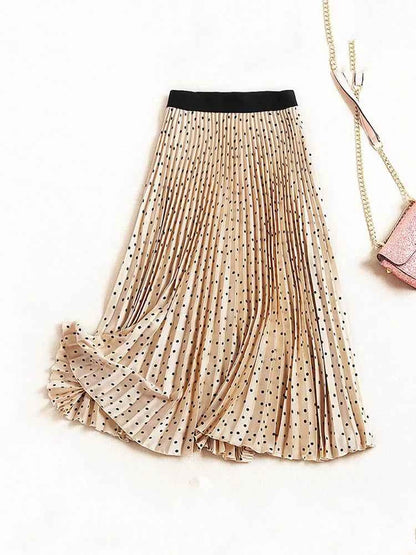 Pleated Skirts Women Spring Autumn Skirt High Waist Print Midi Skirts Womens Velvet Skirt Maxi Long Skirts Femme Faldas Mujer