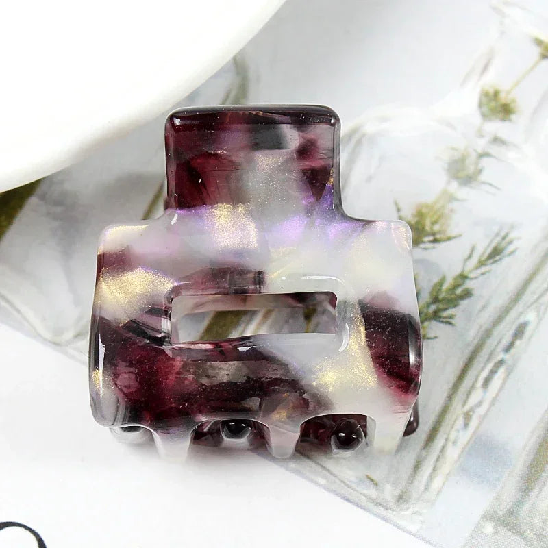 Bgffuy Leopard Korea Acetate Hollow Colorful Mini Hair Claws Crab Hair Clips for Child Girls Hairpins Hair Accessories Barrettes