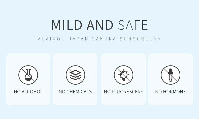 LAIKOU SPF 50 PA+++ Sakura Sunscreen For Face Body Neck Solar Blocker Long-Lasting Sun Block Facial Sunscreen Sun Cream 50g - AMULET RING STORE