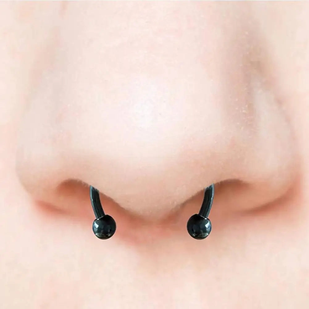 Fake Nose Piercing Septum Hoop Nose Clip HipHoop Rock Steel Magnet Nose Punk Body Jewelry For Unisex High-end - AMULET RING STORE
