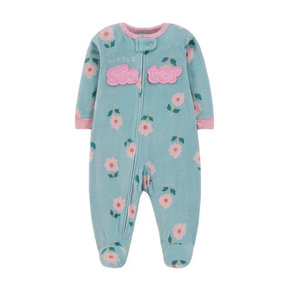 Newborn Infant Baby Girl Rompers 2024 Winter Autumn Warm Micro Fleece Animal Sleepsuit Animal Overall Babe Jumpsuits 0-12 Months - AMULET RING STORE