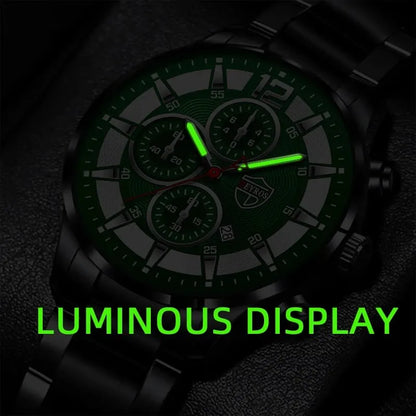 Fashion Men Stainless Steel Watch Luxury Calendar Quartz Wrist Watch Mens Business Watches for Man Luminous Clock - AMULET RING STORE