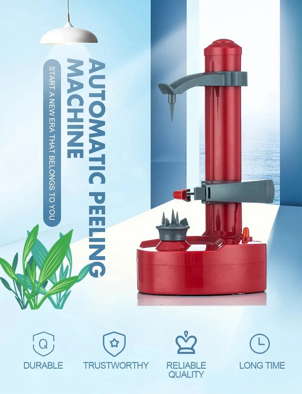 Electric Potato Peelers Automatic Rotating Apple Peeler Potato Peeling Machine Automatic Fruits Vegetables Kitchen Peeling Tool - AMULET RING STORE