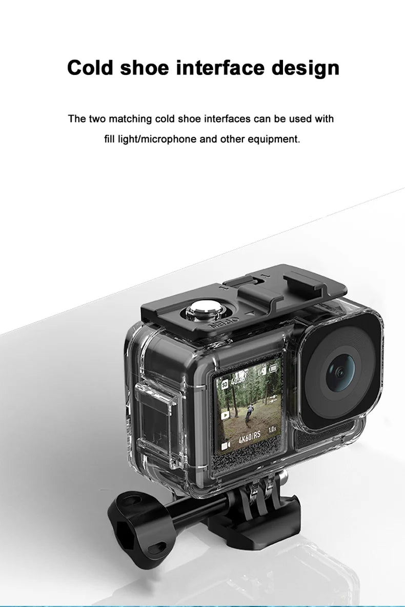 For DJI Osmo Action 4 Waterproof Case 40M Deep Diving Underwater Housing Shell for DJI Osmo Action 4 3 Action Camera Accessories - AMULET RING STORE