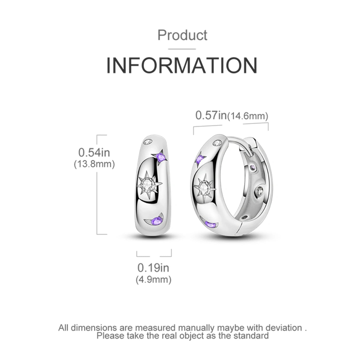 925 Sterling Silver Exquisite Blue star Earrings Jewelry Versatile Hoop Earrings For Women Jewelry Birthday Party Gifts - AMULET RING STORE