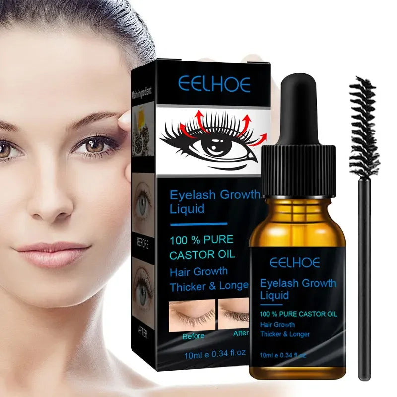 New Eyebrow Eyelash Growth Oil Natural Castor Oil Eyelashes Growth Essential Oil Thick Longer Nourishing Enhancer - AMULET RING STORE