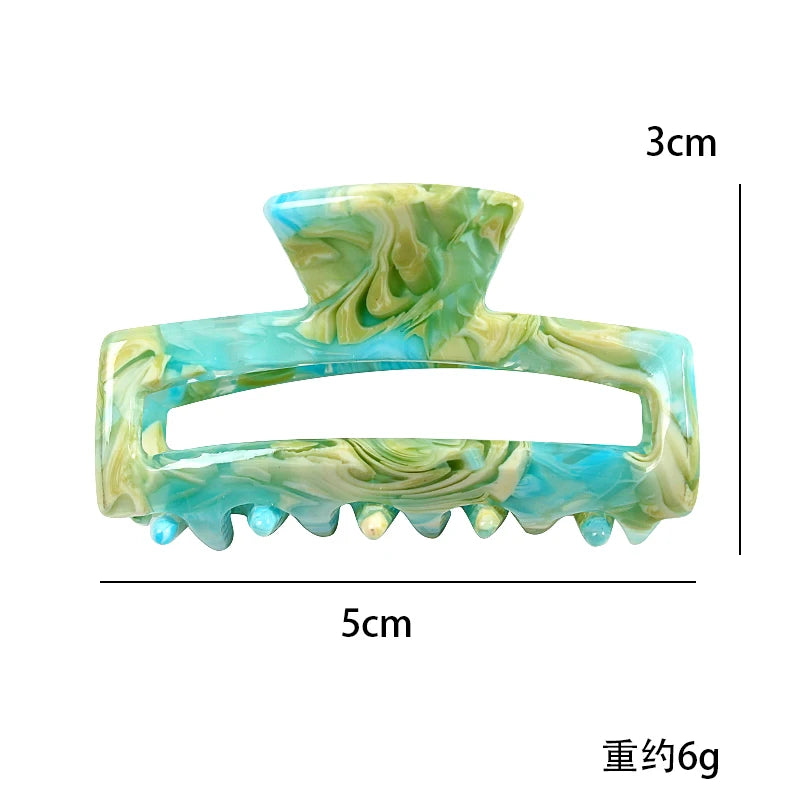 Mini Women's Hair Clips Colorful Geometric Hollow Crab Claw Clip Acetate Leopard Print Fashion Girls Hairpin Hair Accessories - AMULET RING STORE