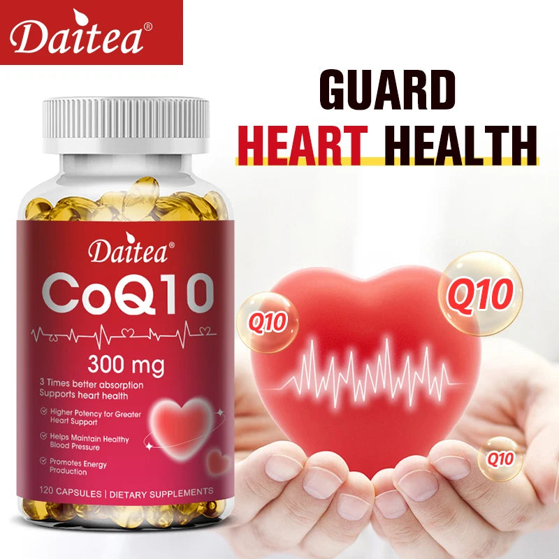 CoQ10 Supplement, Antioxidant, Supports Vascular and Heart Health & Energy Production, Super 3X Absorption, 120 Capsules - AMULET RING STORE