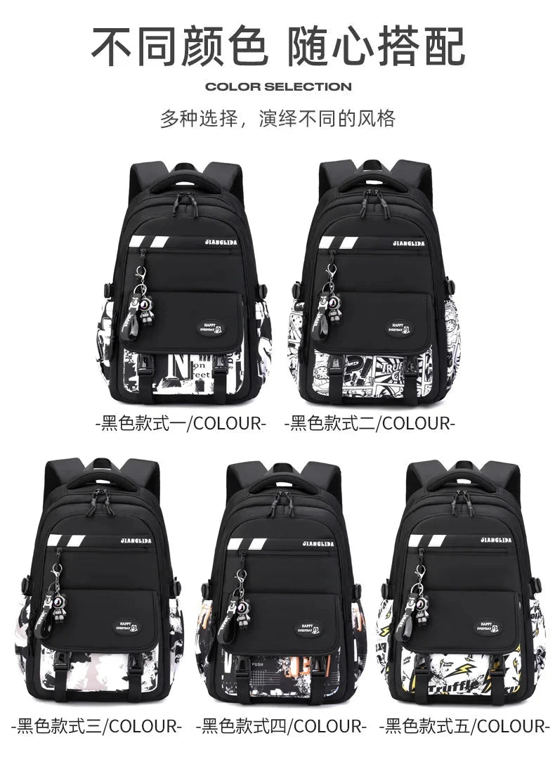 NEW Children Orthopedics School Bags Kids Backpack In Primary Schoolbag For Teenager Boys Waterproof Backpacks Book Bag mochila