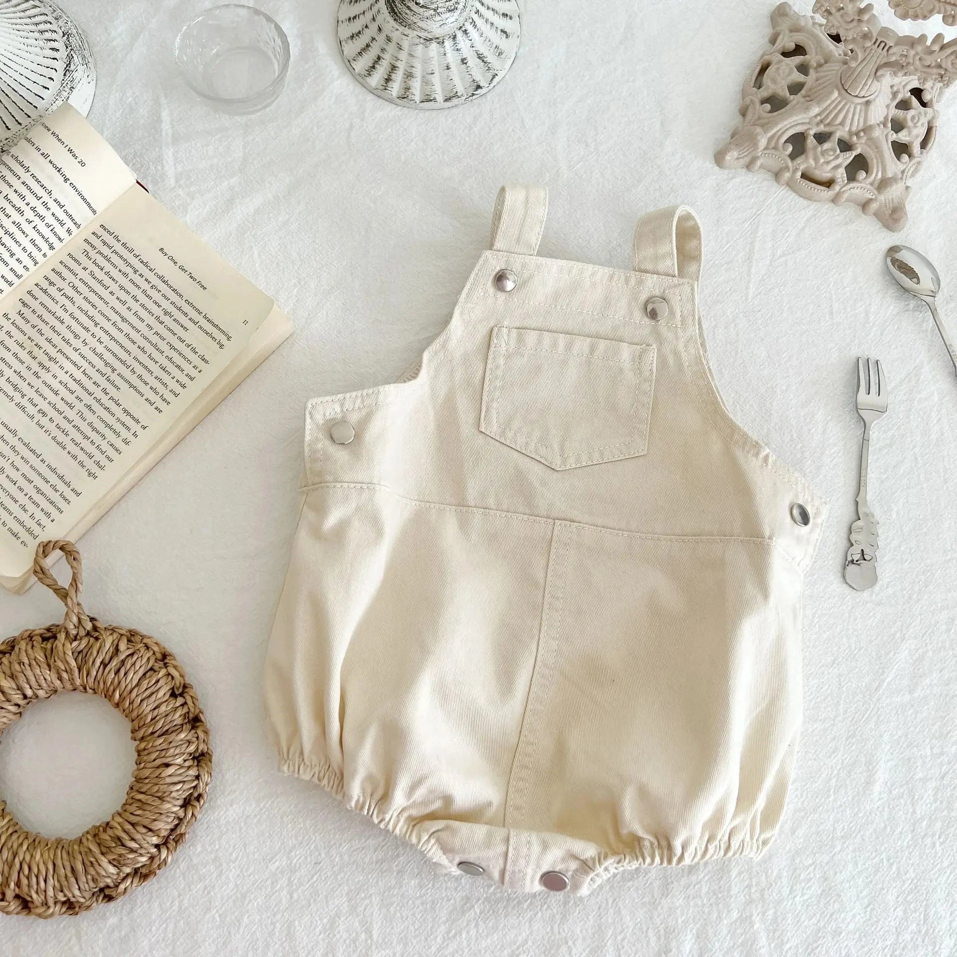 Cute Baby Pocket Overalls Denim Overalls Baby Fashion One-piece Romper 0-3T Newborn Boy Girls Clothes - AMULET RING STORE