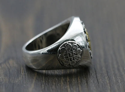 Nine Palace Eight Trigrams Pure Silver Twelve Zodiac Rings