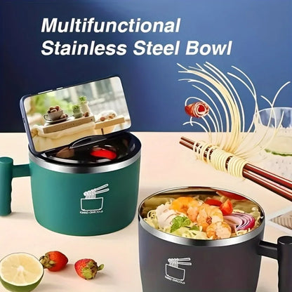 Ramen Bowl, Lunch Container,1000ml Large Thai Soup Bowls, Tableware with Phone Stand, Cereal Bowls for Home, Kitchen, Camping, - AMULET RING STORE