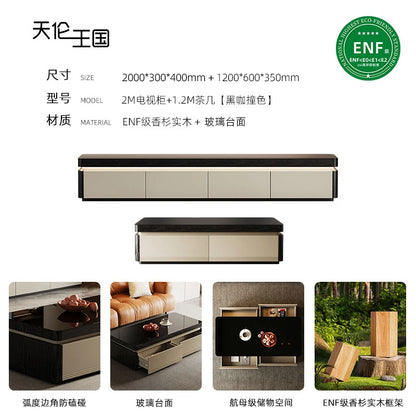 Elegant Space Saving TV Stand Eco Friendly Materials Sustainable Modern Aesthetics TV Stand Sliding Doors Living Room Furniture