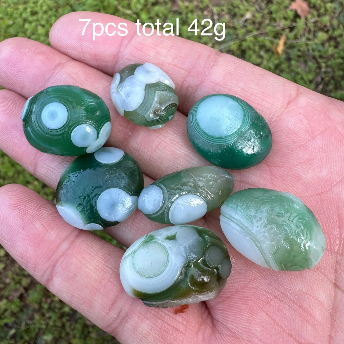 Natural Green Sardonyx Alxa Gobi Agate Rock Specimen Energy Crystal Healing Stone Garden Decor GK1-22 (olive oil maintain)