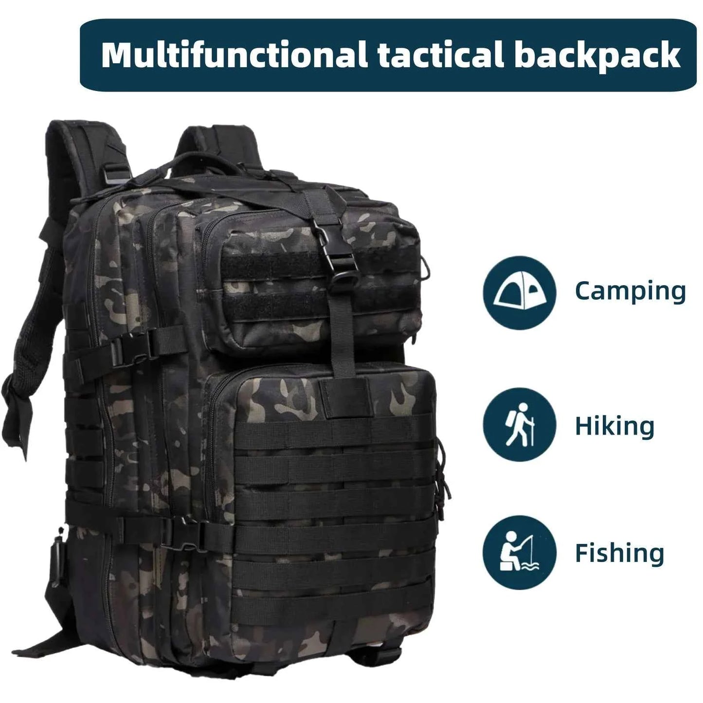Outdoor tactical backpack - With a large waterproof capacity and lightweight design, this backpack is suitable for hiking trips.