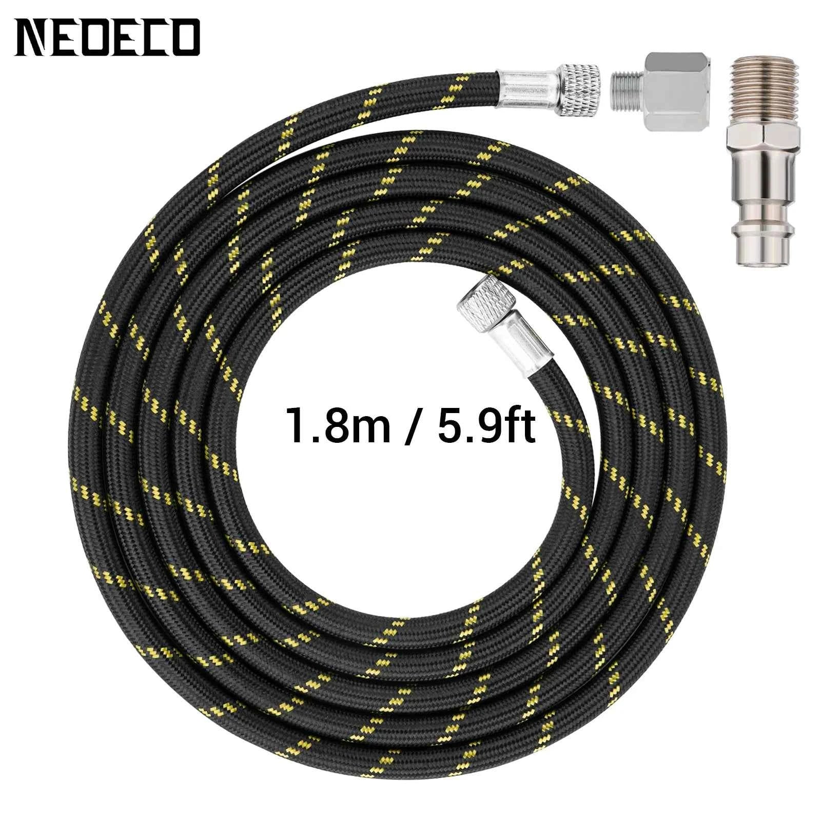 Professional Nylon Braided Airbrush Hose 1/8"*1.8m(5.9ft) Fitting 1/8in EU US Adapter for Air Pump Compresso Accessories - AMULET RING STORE