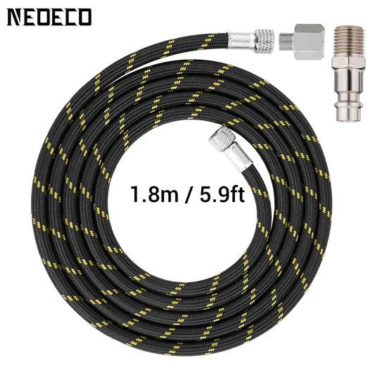 Professional Nylon Braided Airbrush Hose 1/8"*1.8m(5.9ft) Fitting 1/8in EU US Adapter for Air Pump Compresso Accessories - AMULET RING STORE