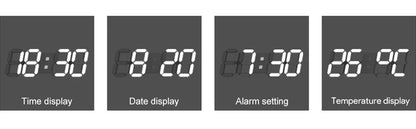 3D LED Wall Clock Large Digital Wall Clock With Remote Control Alarm Clock Time/Date/Temp Display Wall&Table Clock Modern Design