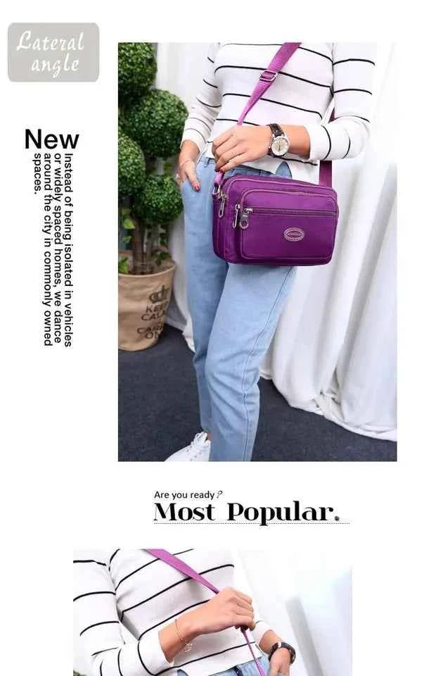 Casual Waterproof Nylon Canvas Ox Cloth Ladies oulder Bag Crossbody Bag Sport Sle Women's Handbag Soft Zipper Closure