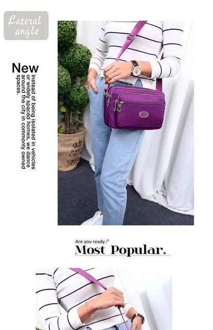 Casual Waterproof Nylon Canvas Ox Cloth Ladies oulder Bag Crossbody Bag Sport Sle Women's Handbag Soft Zipper Closure