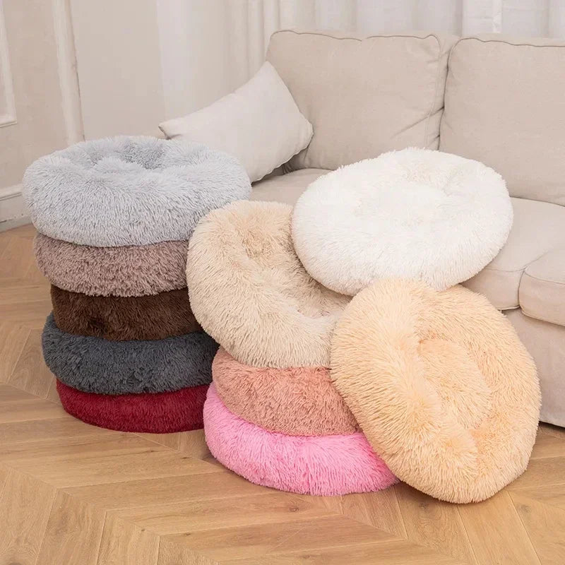 Round Cat Beds House Soft Long Plush Best Pet Dog Bed For Dogs Basket Pet Products Cushion Cat Bed Cat Mat Animals Sleeping Sofa - AMULET RING STORE