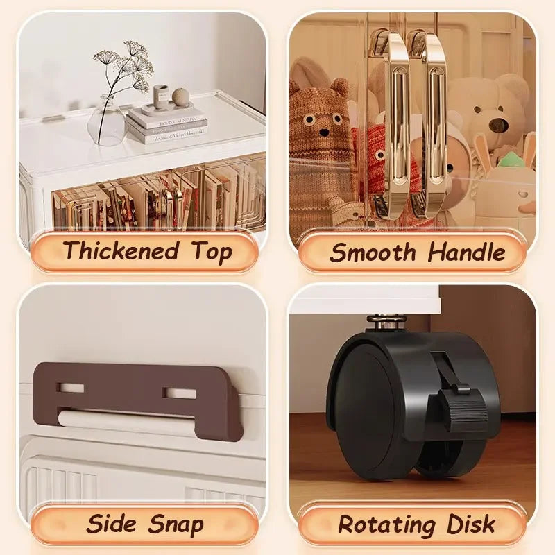 45/55/65cm Length Multifunction Storage Cabinet Large Capacity Foldable Easy-to-Install Storage Box Dustproof Wardrobe - AMULET RING STORE