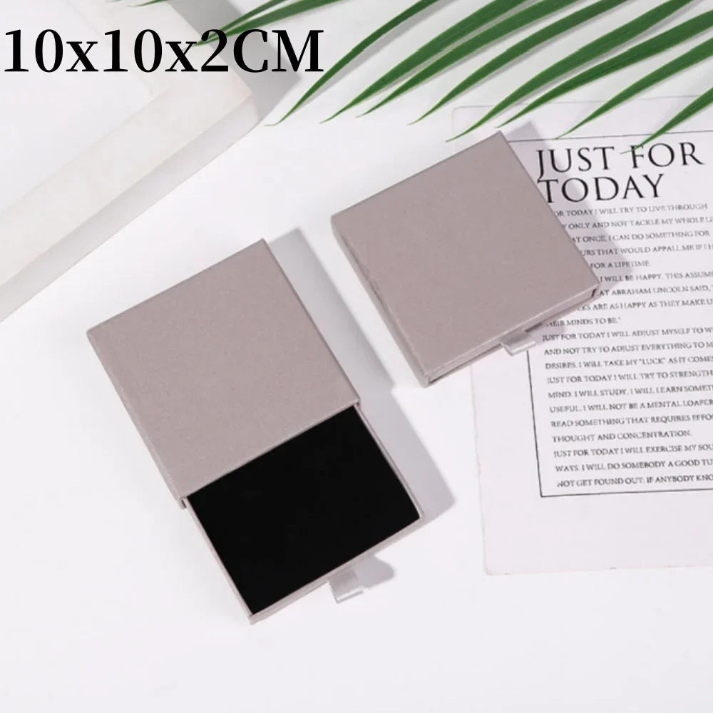 1Pc Thick Kraft Paper Drawer Jewelry Box With Sponge Greet Card for Necklace Bracelet Ring Gift Box Jewelry Packaging Box Joyero - AMULET RING STORE
