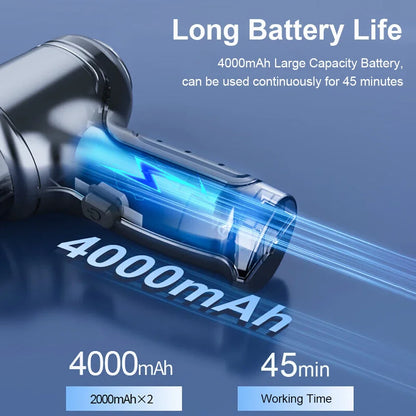 95000PA Car Vacuum Cleaner Wireless Strong Suction Vacuum Cleaner Portable Handheld Vacuum Cleaner Blower 2in1 for Car Home - AMULET RING STORE