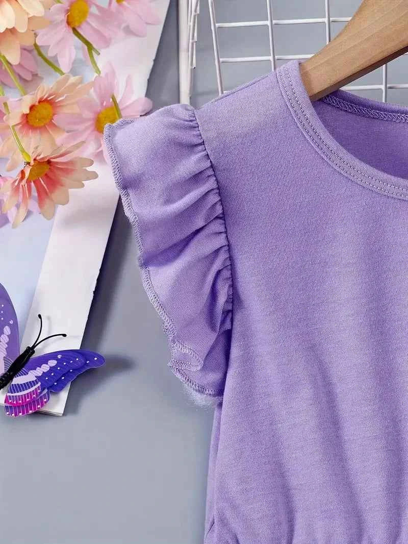 1pcs Summer New Girl's Dress Clothing Childrens Love Print Casual Dresses Princess Sweet Cute Kid's Babys Knit Clothes 100-130cm