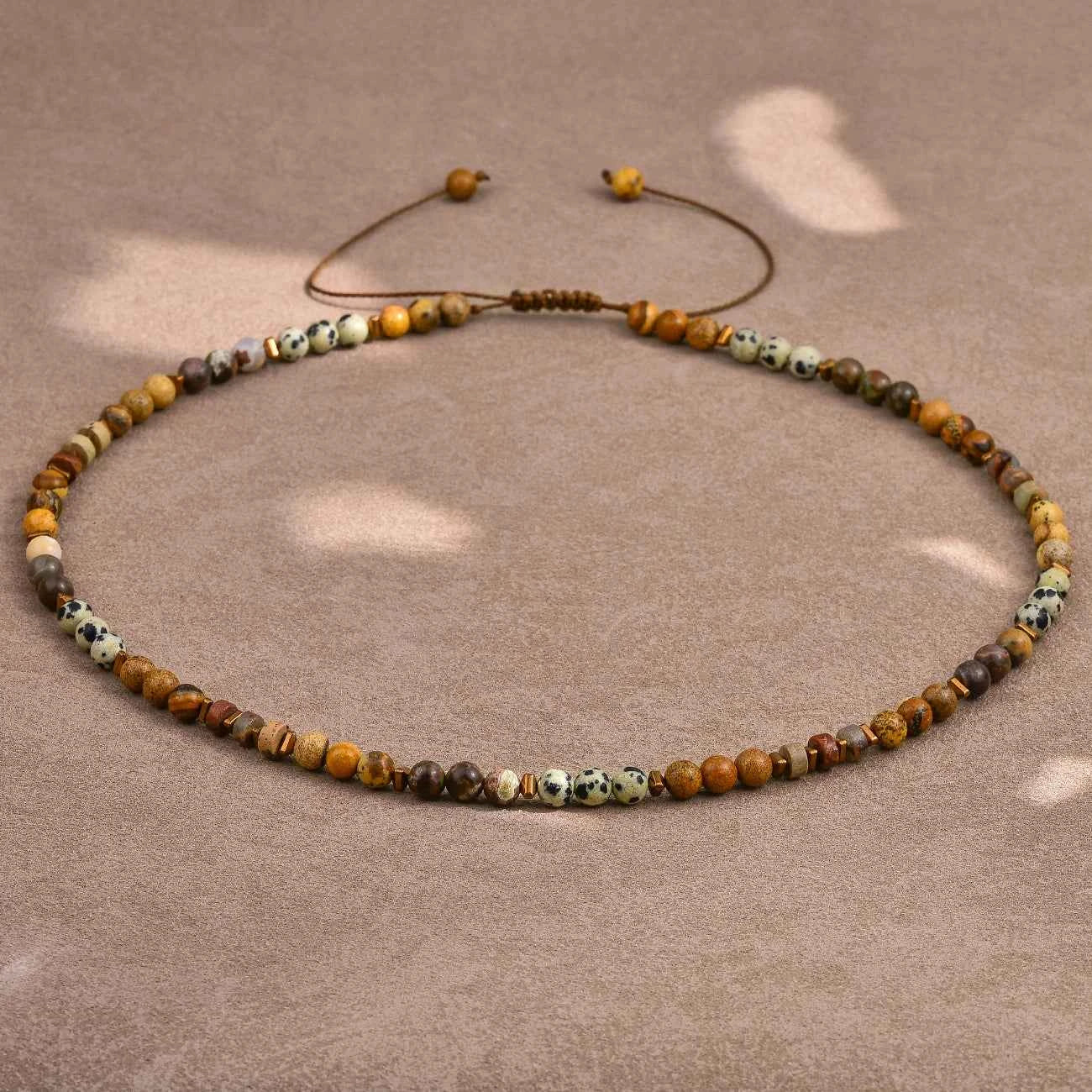 Black Onyx Turquoise Necklace for Men 6mm Natural Stone Beaded Energy Jewelry Adjustable Hand-Knotted Men's Necklace Healing Cry