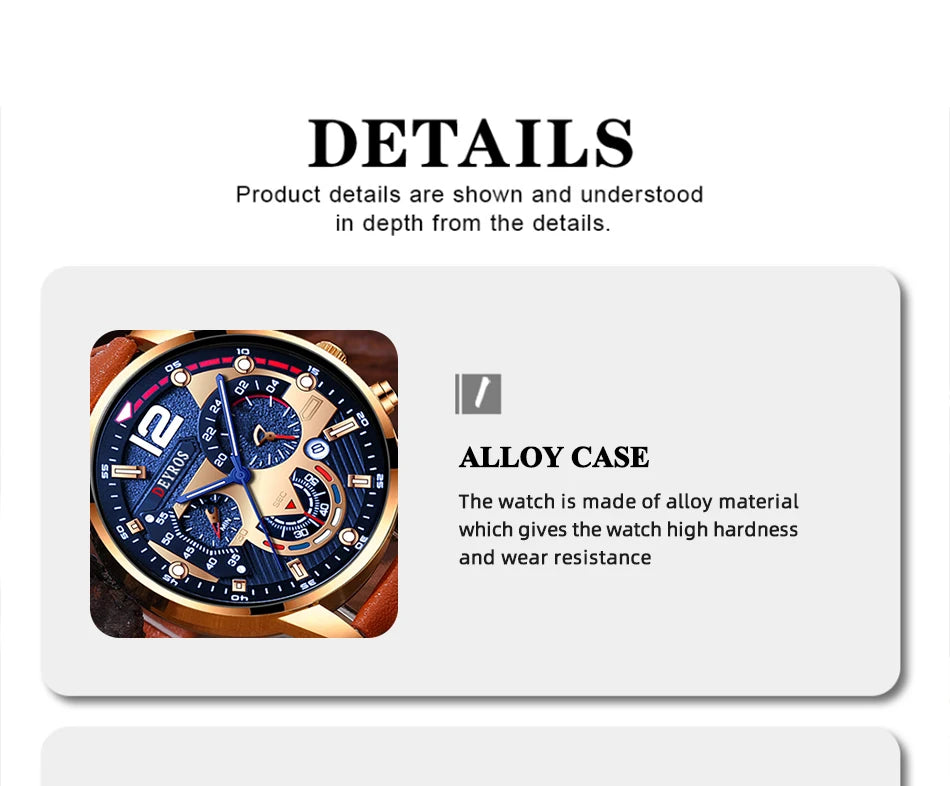 2PCS Set Fashion Mens Calendar Watches Luxury Male Business Casual Brown Leather Quartz Watch Men Bracelet Wrist Watch - AMULET RING STORE