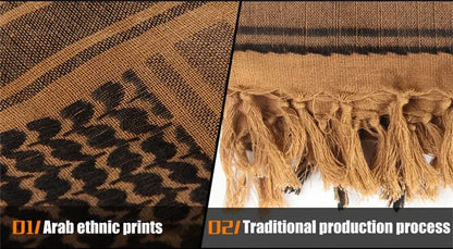 Keffiyeh Tactical Desert Scarf Wrap Shemagh Head Neck Arab Scarf Keffiyeh Scarf Wrap for Men And Women - AMULET RING STORE