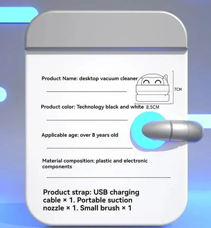 Table Vacuum Cleaner Mini Desktop Dust Vacuum With Detachable Nozzle USB Rechargeable Wireless Car Vacuum Cleaner Cleaning Tools - AMULET RING STORE