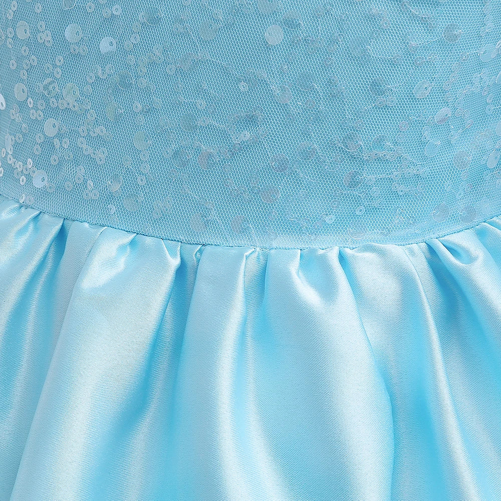 Baby Girl Birthday Fluffy Dress Infant Sequin Baptism Gown Flower Wedding Costume Kids Long Sleeved Clothes Toddler Vestidos