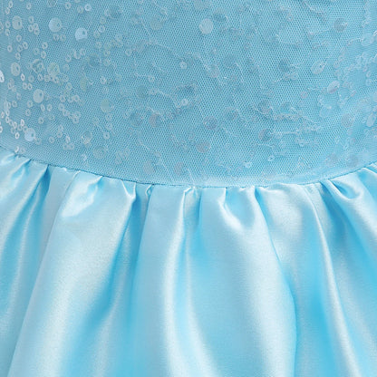 Baby Girl Birthday Fluffy Dress Infant Sequin Baptism Gown Flower Wedding Costume Kids Long Sleeved Clothes Toddler Vestidos