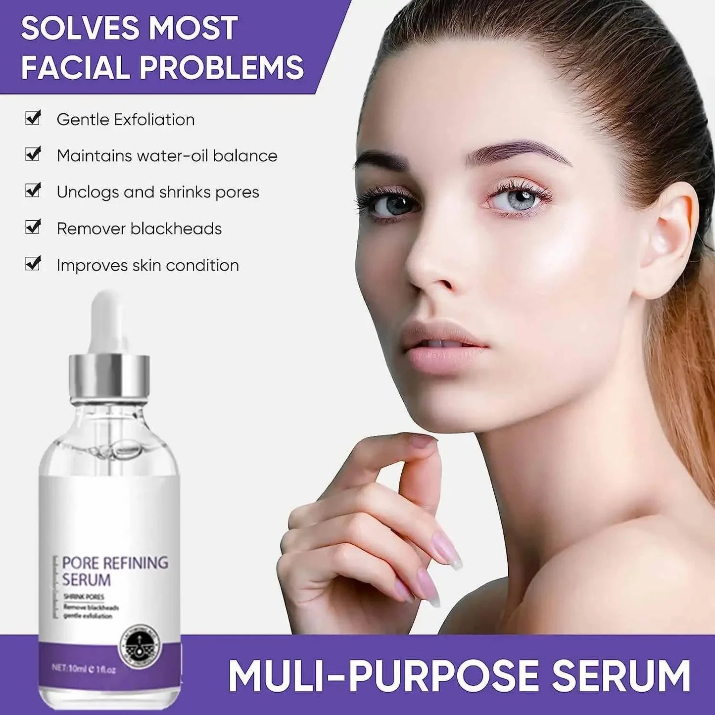 Pore Shrinking Serum Face Removing Large Pores Tightening Facial Pore Minimizing Essence Skin Care Beauty Firm skin - AMULET RING STORE