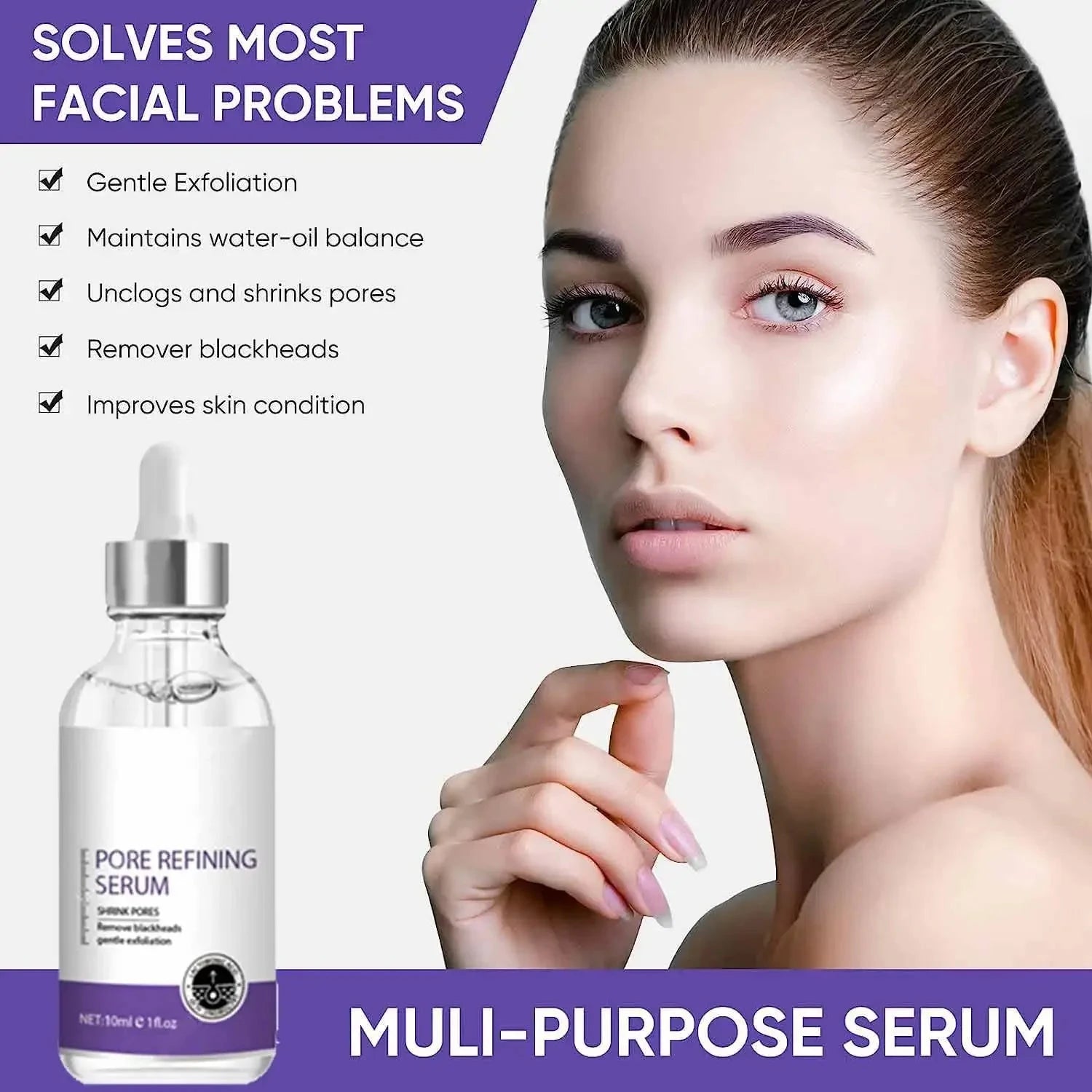 Pore Shrinking Serum Face Removing Large Pores Tightening Facial Pore Minimizing Essence Skin Care Beauty Firm skin - AMULET RING STORE