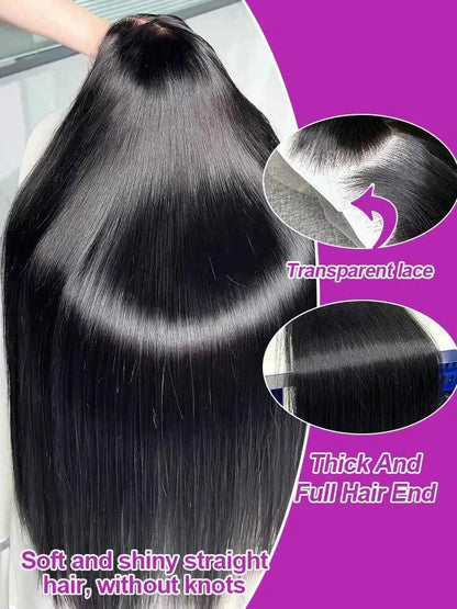 300% High Density Straight Human Hair Wigs 13x6 13x4 HD Lace Front Wig Brazilian 40 46 Inch 360 Full Lace Frontal Human Hair Wig