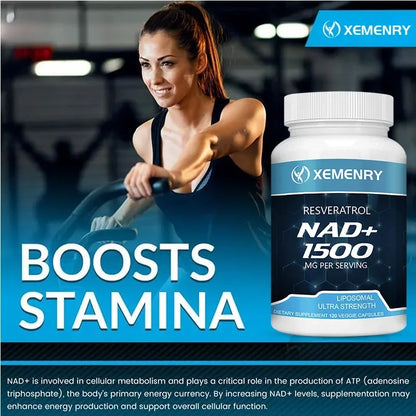 NAD + Resveratrol - Anti aging, Boost Energy, Promotes Cell Repair and Skin Health - AMULET RING STORE