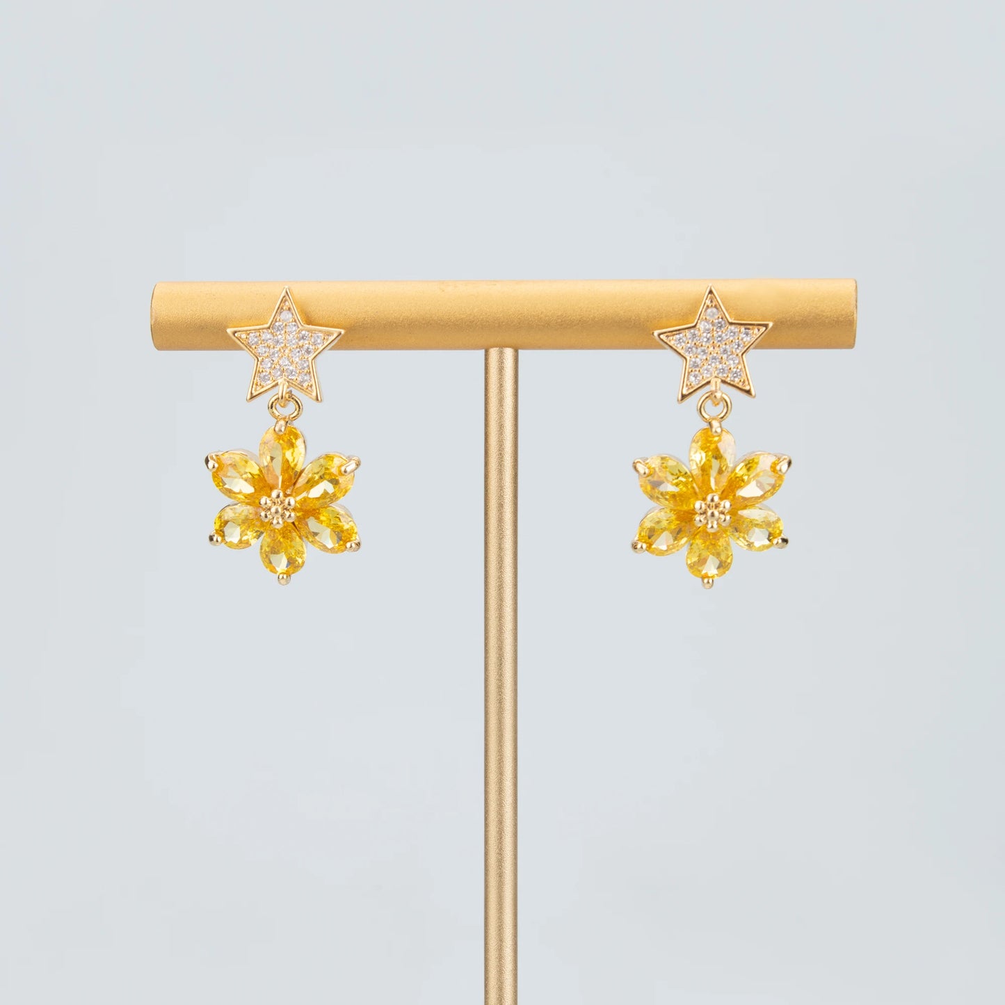 GUFEATHER,6pcs/lot,MC78,jewelry accessories,18k gold plated,nickel free,copper,zircon,hand made,flower shape,charms,diy pendants - AMULET RING STORE