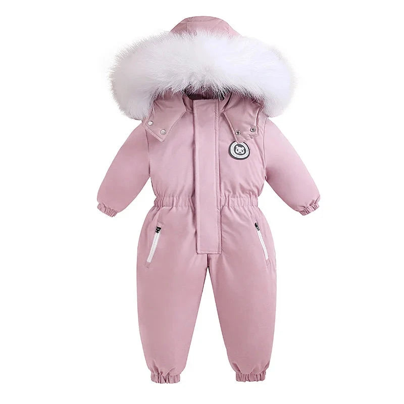 -30 Winter Baby Clothes Thicken Warm Jumpsuits Snowsuits Girl Boy Hooded Jacket Waterproof Rompers Ski Suits Kids Coat Outerwear - AMULET RING STORE