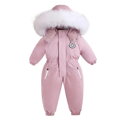 -30 Winter Baby Clothes Thicken Warm Jumpsuits Snowsuits Girl Boy Hooded Jacket Waterproof Rompers Ski Suits Kids Coat Outerwear - AMULET RING STORE