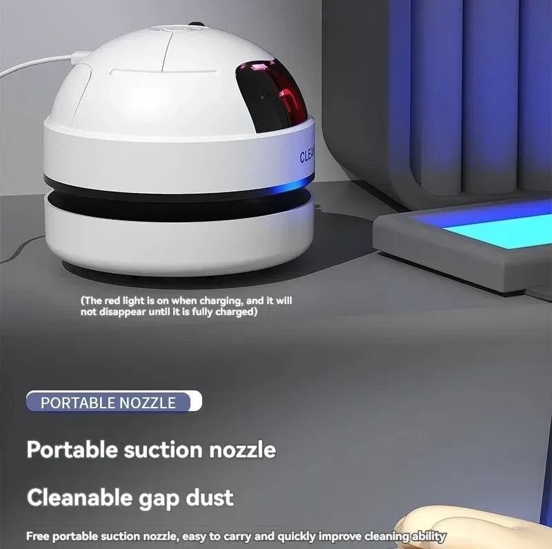 Table Vacuum Cleaner Mini Desktop Dust Vacuum With Detachable Nozzle USB Rechargeable Wireless Car Vacuum Cleaner Cleaning Tools - AMULET RING STORE